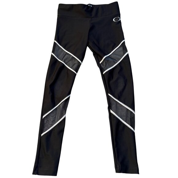 OZone Gymnastics Small Black Leggings With Mesh Panels - Picture 1 of 3